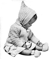 vintage baby knitting pattern for pram set 1940s