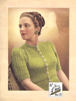 vintage ladies jjmper knitting pattern from 1940s