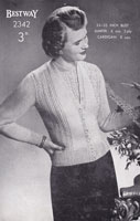 vintage ladies twinset knitting pattern 1940s