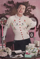 vintage ladies knitting pattern for tyrolean style cardigan from 1949