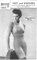 VINTAGE LADIES VEST AND PANTS KNITTING PATTERN 1940S