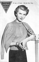 vintage ladies late 1940s twinset knitting pattern