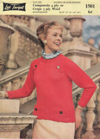 vintage ladies jumper knitting pattern