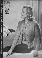 vintage ladies twinset knitting pattern 1930s templetons 592