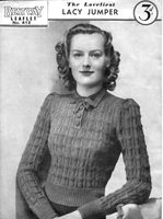 ladies 1930s jumper knitting pattern jumper in feather stitch to fit 32 inch bust