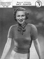 vintage ladies jumper knitting pattern from 1930s