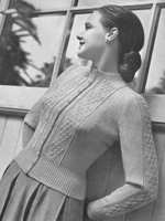 ladies cardigan knitting pattern from late 1940s