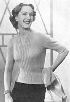 ladies twinset knitting pattern from 1950s