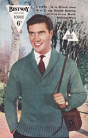 Great vintage knitting pattern for men's jumper. Knitted in double knitting
