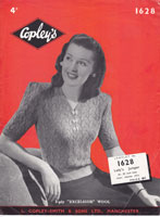 vintage ladies summer jumper knitting pattern 1940s