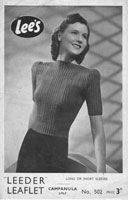 vintage ladies jumper knitting pattern 1940s