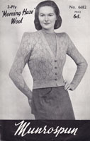 vintage ladies lacy twinset knitting pattern 1940s munrospun knitting patterns