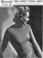 vintage ladies knitting pattern from 1940s jumper
