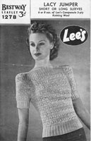 ladies vintageknitting patterm 1940s