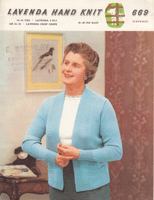 vintage ladies knitting pattern for edge to edge jacket