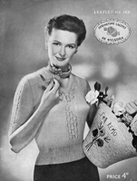 vintage ladies summer jumper knitting pattern from 1940s