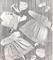 vintage baby layette knitting pattern 1940s