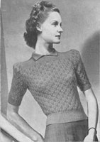 vintage ladies jumper knitting pattern from 1940s