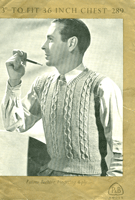 vintage mans knitting pattern