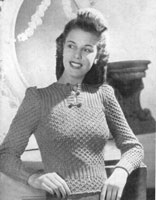 ladies vintage knitting pattern for jumoper 1943