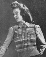 vintage ladies fair isle slipover knitting pattern from 1944