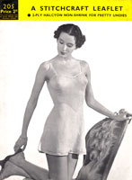 vintage knitting pattern fro camiknicker 1940s
