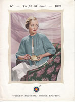 vintage ladies bed jacket knitting pattern from 1940s