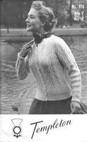 Great vintage knitting pattern for a ladies cable cardigan