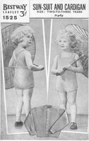 vintage knitting pattern baby sun suit swimming suit