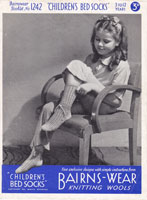 vintage childs bed sock knitting patterns 1930s