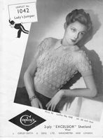 vintage ladies jumper knitting pattern from 1930s