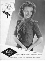 vintage ladies jumper knitting pattern from 1930s