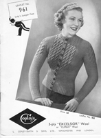 vintage ladies cardigan knitting pattern from 1930s