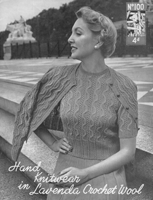 vintage ladies twin set knitting pattern from 1940s