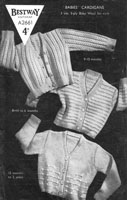 vintage baby cardigan knitting pattern from BestwayA2661 from 1940s