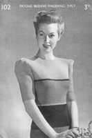 patons ladies jumpre knitting pattern wartime