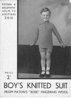 vintage boys knitting pattern for suit from 1930s
