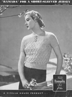 vintage ladies jumper knitting pattern 1930s