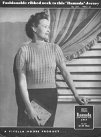 vintage ladies jumper knitting pattern from 1930s