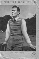 vintage 1940s fair isle mens knitting patterns
