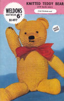 vintage large teddy bear knitting pattern 1950s