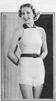 vintage ladies 1930s swimsuit knitting pattern