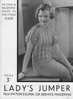 vintage ladies crochet jumper pattern from 1930s