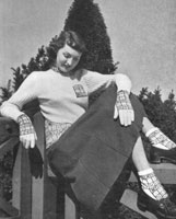 vintage ladies fair isle jumper knitting pattern from 1940s