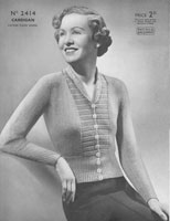 vintage ladies cardigan knitting pattern from 1930s