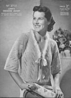 vintage ladies bed jacket knitting pattern from 1930s