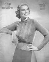 vintage ladies jumper knitting pattern from 1930s