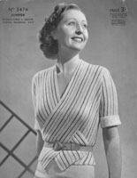 great vintage ladies knitting pattern for unusual jumper from 1930s