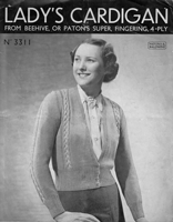 vintage ladies cardigan knitting pattern 1930s