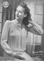 vintage ladies knitting pattern for bed jacket 1930s Spider 184